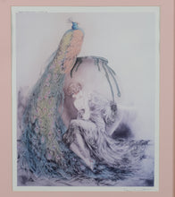 Load image into Gallery viewer, Louis Icart “Woman with Peacock” Framed Art Deco Print – Elegant 1925 Paris Edition