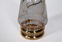 Load image into Gallery viewer, Mid-Century Modern Laeken Decanter Set – Frosted Leaves with Gold Trim
