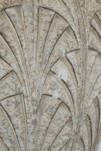 Load image into Gallery viewer, Art Deco Style Table Lamp Carved Leaf Motif Ceramic Urn Base Neutral Shade