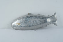 Load image into Gallery viewer, Vintage Arthur Court 1986 Salmon Run School of Fish Aluminum Platter Red Stone Eye