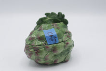 Load image into Gallery viewer, TG Made in Italy Majolica Artichoke Covered Bowl Green Ceramic 5 5 Inch