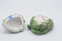 Load image into Gallery viewer, TG Made in Italy Majolica Artichoke Covered Bowl Green Ceramic 5 5 Inch