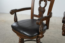 Load image into Gallery viewer, Ashley North Shore D553 130 Swivel Bar Stools Set of 2 Carved Wood 30 Inch