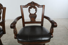 Load image into Gallery viewer, Ashley North Shore D553 130 Swivel Bar Stools Set of 2 Carved Wood 30 Inch