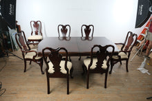 Load image into Gallery viewer, Ashley Millennium Mahogany Double Pedestal Dining Table Set with 7 Chairs and Leaf