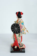 Load image into Gallery viewer, Geisha-Style Japanese Kimono Doll in Black Wood and Glass Display Case