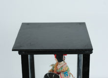 Load image into Gallery viewer, Geisha-Style Japanese Kimono Doll in Black Wood and Glass Display Case