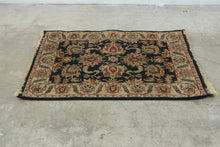 Load image into Gallery viewer, Austin Collection Wool Area Rug Turkish Floral Black Gold 3 x 5