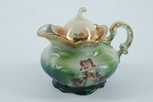 Load image into Gallery viewer, Antique Victoria Austria Porcelain Teapot – Hand-Painted Romantic Scene, Gold Gilt Trim