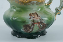 Load image into Gallery viewer, Antique Victoria Austria Porcelain Teapot – Hand-Painted Romantic Scene, Gold Gilt Trim