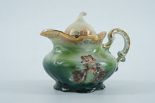 Load image into Gallery viewer, Antique Victoria Austria Porcelain Teapot – Hand-Painted Romantic Scene, Gold Gilt Trim