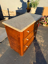 Load image into Gallery viewer, Antique Marble-Top Wash Stand – 19th-Century Chest with Porcelain Pulls