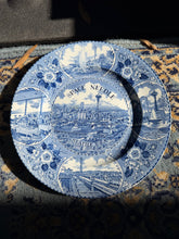 Load image into Gallery viewer, Vintage Space Needle Seattle Souvenir Plate – Fine Staffordshire Ware by Enco National – Blue & White England Made – 1962 World’s Fair Collectible