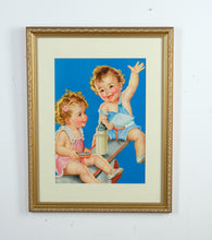 Load image into Gallery viewer, Vintage Teeter-Totter Babies Print – Possibly Charlotte Baker – 18.25" x 23.5"