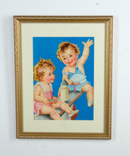 Load image into Gallery viewer, Vintage Teeter-Totter Babies Print – Possibly Charlotte Baker – 18.25" x 23.5"