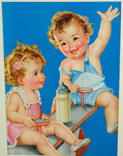 Load image into Gallery viewer, Vintage Teeter-Totter Babies Print – Possibly Charlotte Baker – 18.25" x 23.5"
