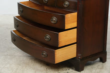 Load image into Gallery viewer, Traditional Bow Front Bachelor's Chest – Mahogany Finish – 6 Drawers