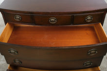 Load image into Gallery viewer, Traditional Bow Front Bachelor's Chest – Mahogany Finish – 6 Drawers