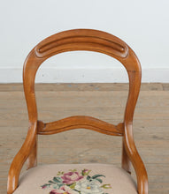 Load image into Gallery viewer, French Provincial Walnut Accent Chair with Needlepoint Upholstery