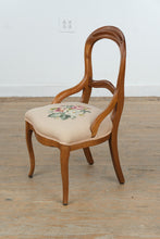 Load image into Gallery viewer, French Provincial Walnut Accent Chair with Needlepoint Upholstery