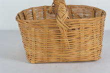 Load image into Gallery viewer, Large Woven Wicker Basket with Handle – Rustic Natural Storage or Decorative Basket (17" x 14" x 13")