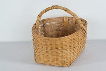 Load image into Gallery viewer, Large Woven Wicker Basket with Handle – Rustic Natural Storage or Decorative Basket (17" x 14" x 13")