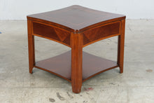 Load image into Gallery viewer, Traditional Inlaid Wood End Table with Lower Shelf