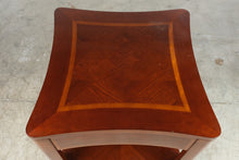 Load image into Gallery viewer, Traditional Inlaid Wood End Table with Lower Shelf