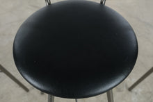 Load image into Gallery viewer, Set of Four Amisco Metal Bar Stools with Black Upholstered Seats