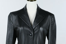 Load image into Gallery viewer, Barberini Moda Italian Black Leather Blazer Jacket Size 48