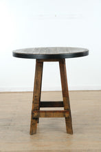 Load image into Gallery viewer, One-of-a-Kind Rustic Round Bar Table with Mixed Designer Bar Stools Set