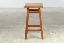 Load image into Gallery viewer, Solid Wood 27 Inch Counter Stool Square Seat Mission Style Brown Finish