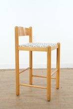 Load image into Gallery viewer, Postmodern Maple Counter Stool with Upholstered Seat