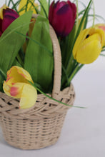 Load image into Gallery viewer, Basket of Fake Tulips Decor