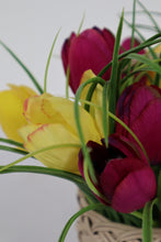 Load image into Gallery viewer, Basket of Fake Tulips Decor