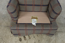 Load image into Gallery viewer, Bassett Furniture Plaid Armchair & Matching Ottoman – Navy Red & Cream