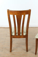 Load image into Gallery viewer, Set of 2 Wood Dining Chairs with Upholstered Seats and Slat Backs