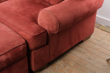 Load image into Gallery viewer, Bauhaus Microfiber Sectional Sofa Rust Red Modular Sofa with Ottoman