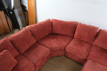 Load image into Gallery viewer, Bauhaus Microfiber Sectional Sofa Rust Red Modular Sofa with Ottoman