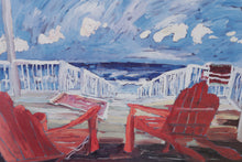 Load image into Gallery viewer, Beach Porch with Red Chairs 36 x 30