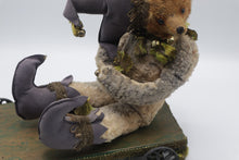 Load image into Gallery viewer, Bear Works Christina Wermmit Pauk Artist Teddy Bear Jester Pull Cart 1993