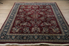 Load image into Gallery viewer, Bordeaux Rug with Navy Border - 8 x 10