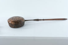 Load image into Gallery viewer, Antique European Copper Bed Warmer with Wooden Handle – Hand-Hammered Hearth Warming Pan