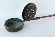 Load image into Gallery viewer, Antique European Copper Bed Warmer with Wooden Handle – Hand-Hammered Hearth Warming Pan