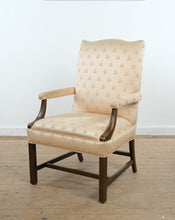 Load image into Gallery viewer, Upholstered Armchair with Bee Motif Fabric & Solid Wood Frame