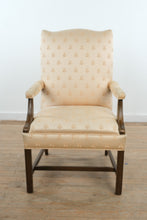 Load image into Gallery viewer, Upholstered Armchair with Bee Motif Fabric & Solid Wood Frame