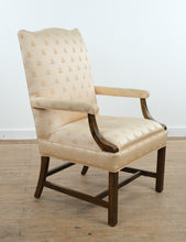Load image into Gallery viewer, Upholstered Armchair with Bee Motif Fabric & Solid Wood Frame
