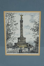 Load image into Gallery viewer, E. Kirschstein Signed Berlin Landmark Prints – Framed Trio Featuring Brandenburg Gate, Gedächtniskirche & Siegessäule