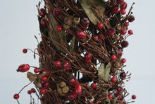 Load image into Gallery viewer, Christmas Grapevine Cone Trees Set of 2 Red Berry Rustic Woodland Decor 25 Inch