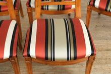 Load image into Gallery viewer, Biedermeier Double Pedestal Dining Set – Burled Top with 6 Restored Chairs